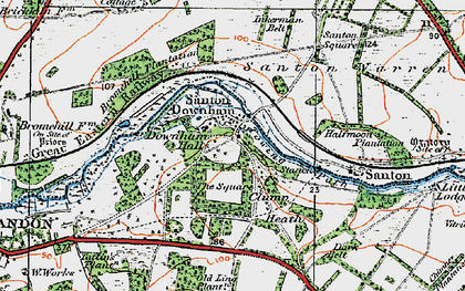Old map of Santon Downham in 1920