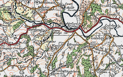 Old map of Sapey Bridge in 1920