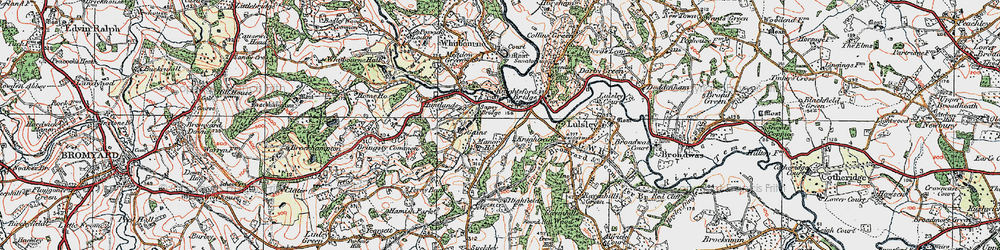 Old map of Sapey Bridge in 1920