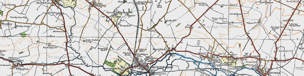 Old map of Sapley in 1919