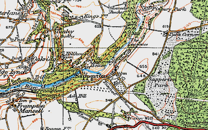 Old map of Sapperton in 1919