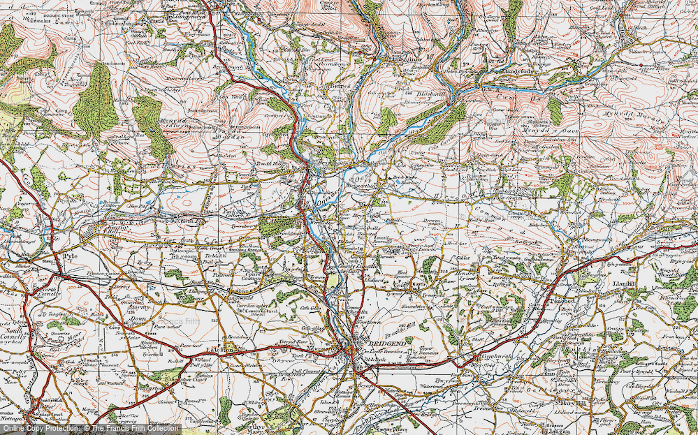 Old Map of Sarn, 1922 in 1922