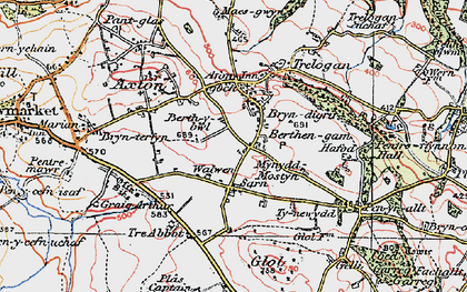 Old map of Sarn in 1924