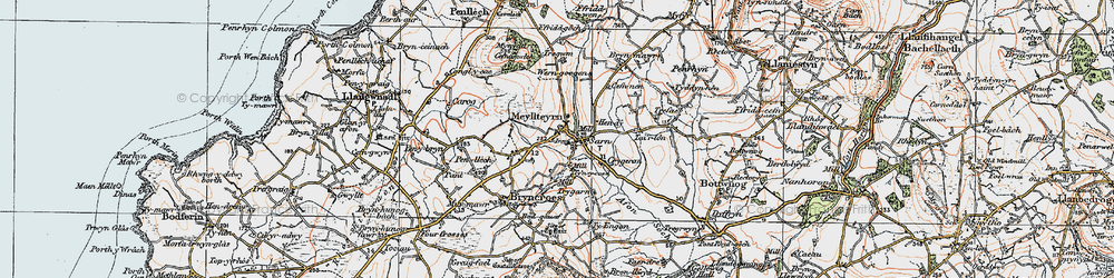Old map of Tyn-y-coed in 1922
