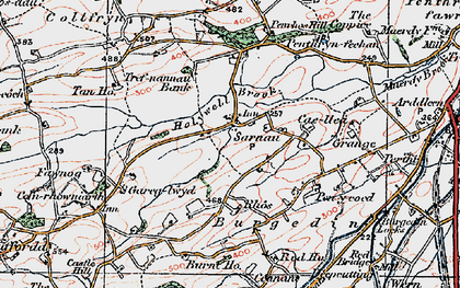 Old map of Sarnau in 1921