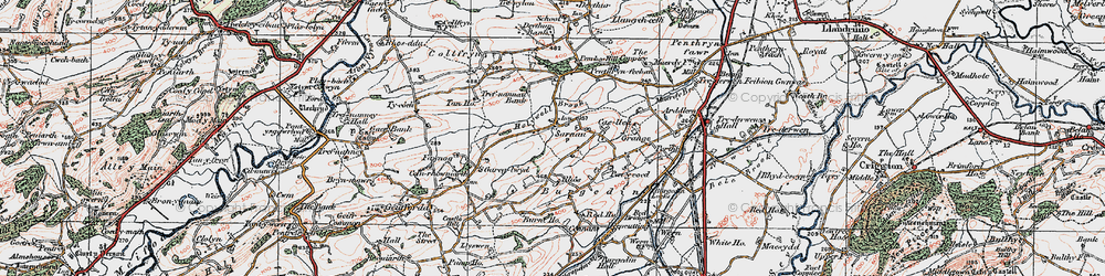 Old map of Sarnau in 1921