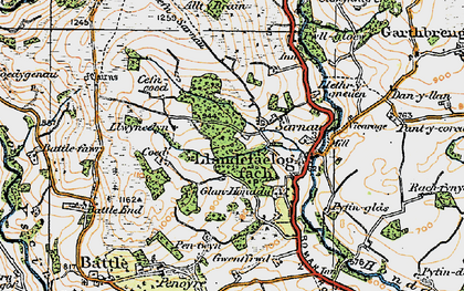 Old map of Battle Fawr in 1923