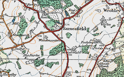 Old map of Sarnesfield in 1920