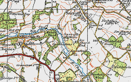 Old map of Sarratt Bottom in 1920