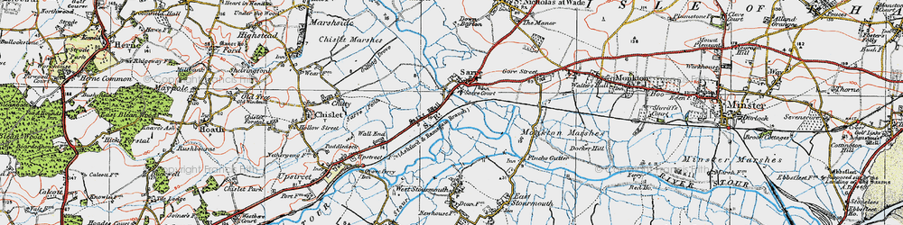Old map of Sarre in 1920