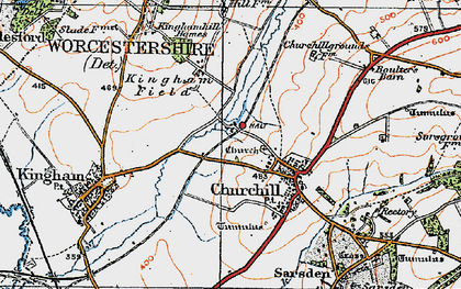 Old map of Sarsden Halt in 1919