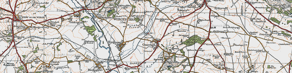 Old map of Sarsden Halt in 1919