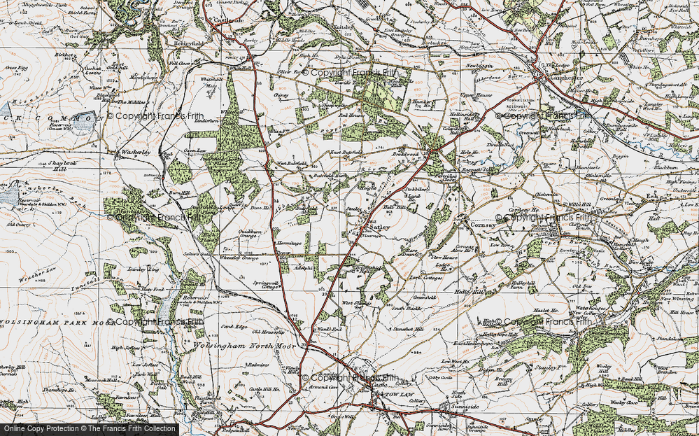 Old Map of Historic Map covering Adelphi in 1925