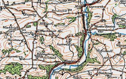 Old map of Satterleigh in 1919