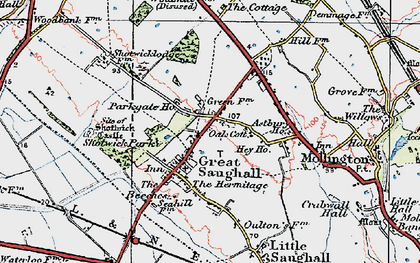 Old map of Saughall in 1924