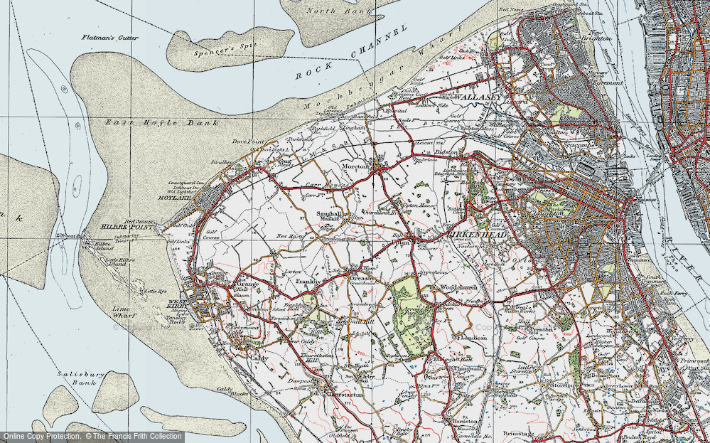 Old Map of Saughall Massie, 1923 in 1923