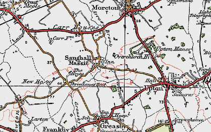 Old map of Saughall Massie in 1923