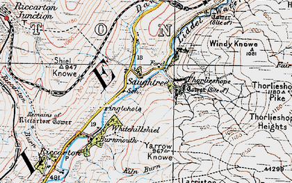 Old map of Yarrow Knowe in 1926