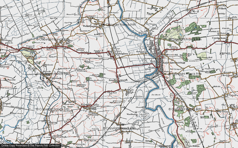 Old Map of Historic Map covering Bole Fields in 1923