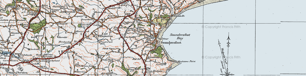 Old map of Saundersfoot in 1922