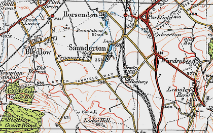 Old map of Saunderton in 1919