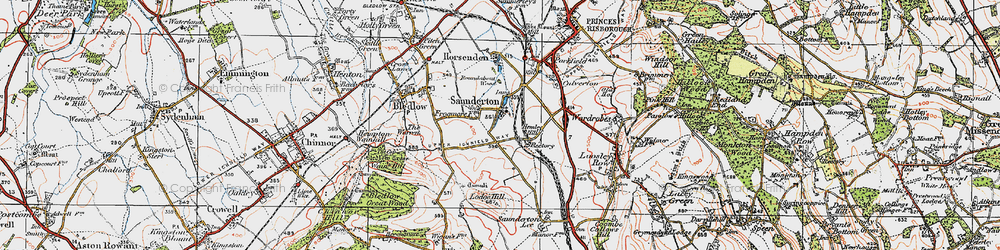 Old map of Saunderton in 1919