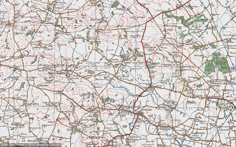 Old Map of Sausthorpe, 1923 in 1923