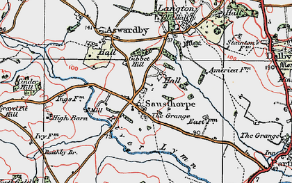 Old map of Sausthorpe in 1923