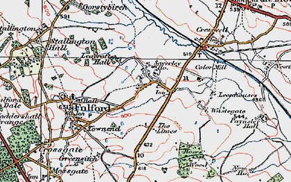 Old map of Saverley Green in 1921