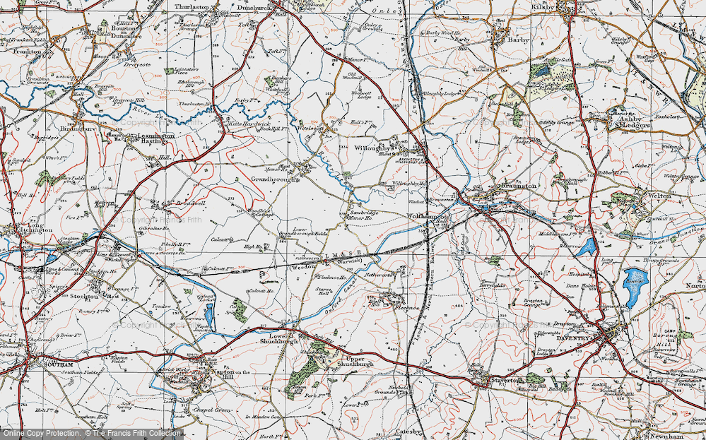 Old Map of Sawbridge, 1919 in 1919