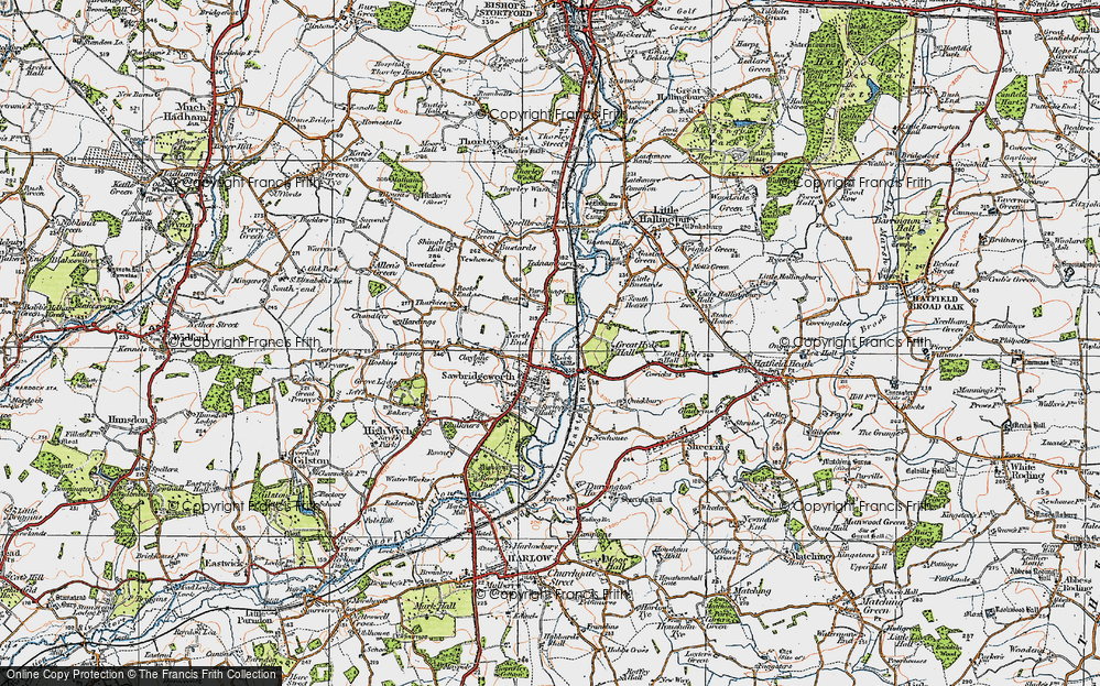 Old Map of Sawbridgeworth, 1919 in 1919