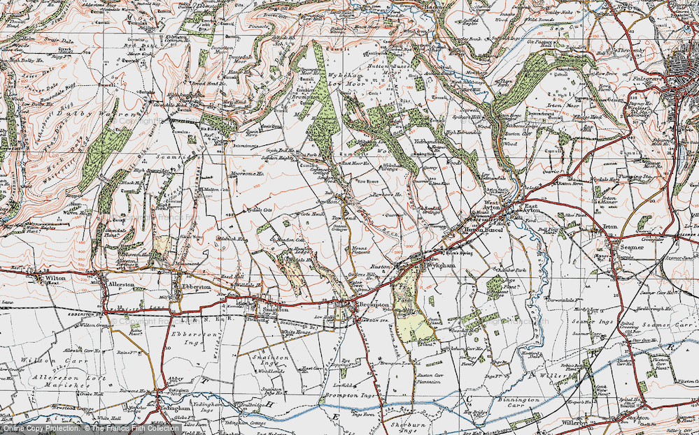 Old Map of Historic Map covering Wykeham Grange in 1925