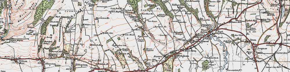 Old map of Wykeham Moor Cotts in 1925