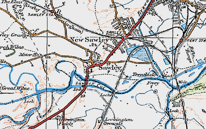 Old map of Sawley in 1921