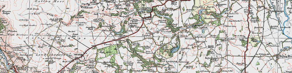 Old map of Sawley in 1925