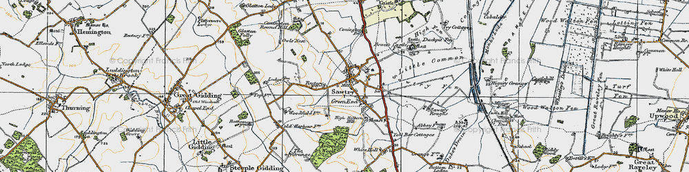 Old map of Sawtry in 1920