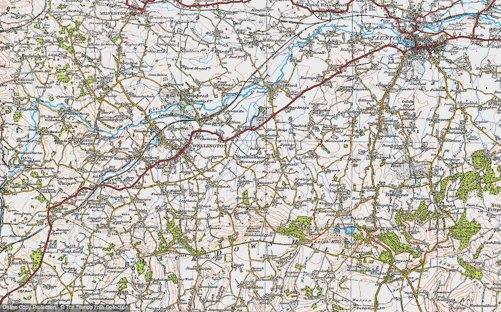 Old Map of Historic Map covering Gerbestone Manor in 1919
