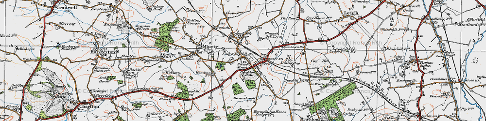 Old map of Sawyers Hill in 1919