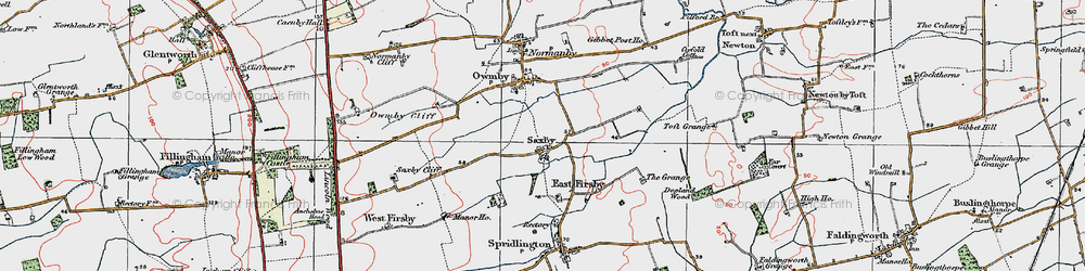 Old map of Saxby in 1923