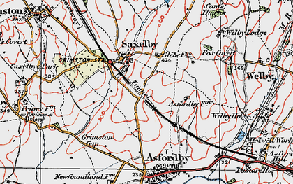 Old map of Saxelbye in 1921