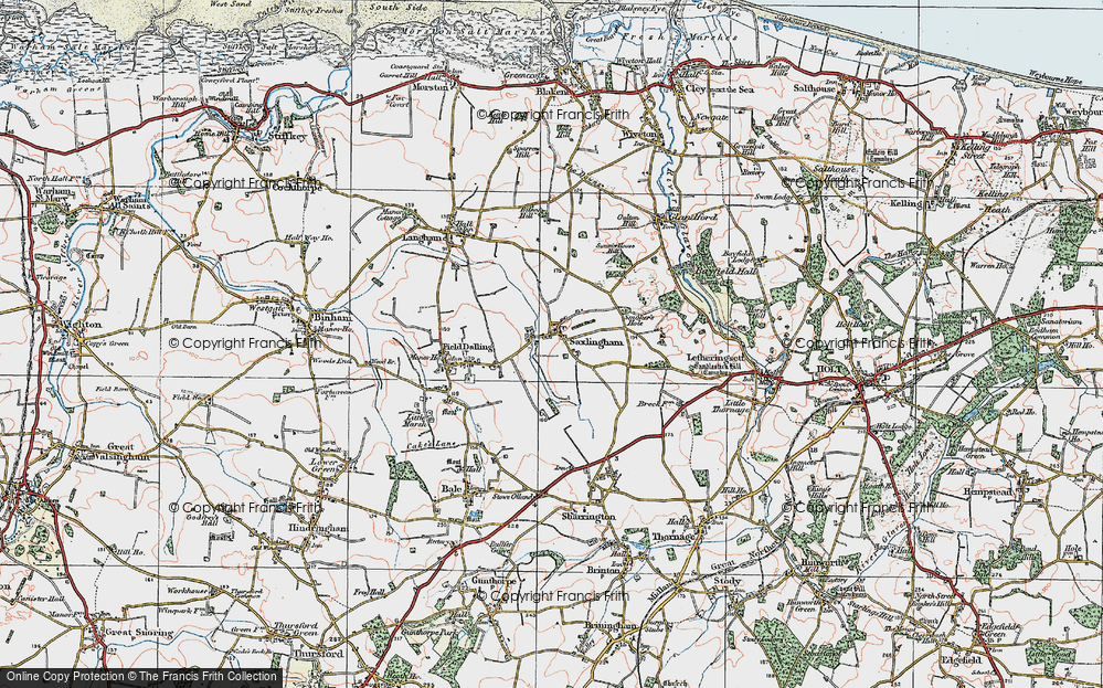Old Map of Saxlingham, 1921 in 1921