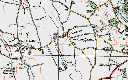 Old map of Saxlingham in 1921