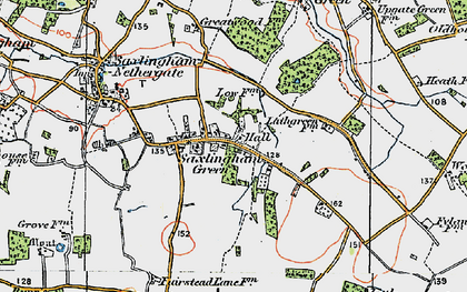 Old map of Boudica's Way in 1922