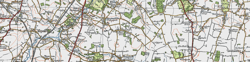 Old map of Saxlingham Green in 1922