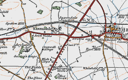 Old map of Saxondale in 1921