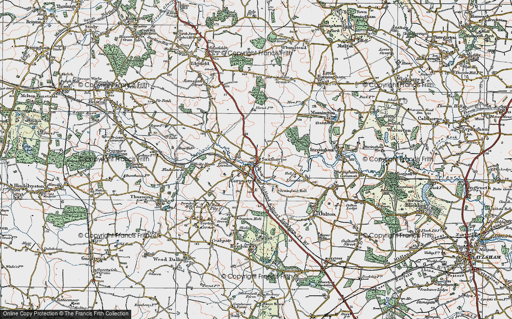 Old Map of Saxthorpe, 1922 in 1922