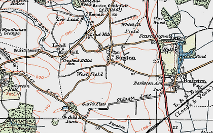 Old map of Saxton in 1925