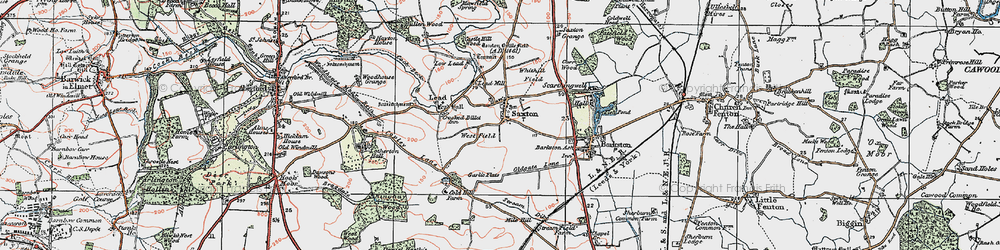 Old map of Saxton in 1925