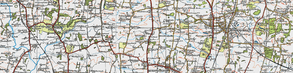 Old map of Sayers Common in 1920
