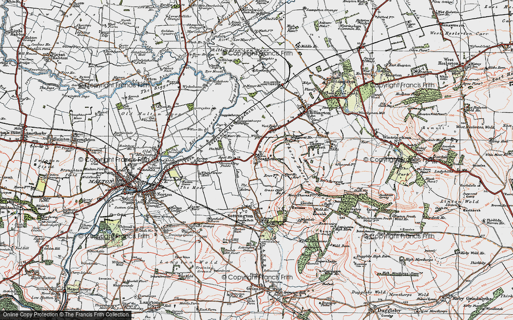 Old Map of Historic Map covering Brambling Fields in 1924